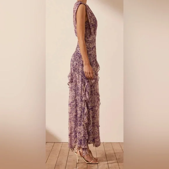 Shona Joy Purple Aurier Round Neck Sleeveless Maxi Dress - Picture 3 of 4